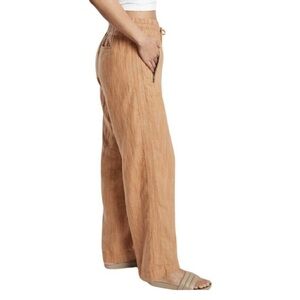 NWT Athleta Carbo Linen Light Brown Wide-Leg Pants Plus Size 26